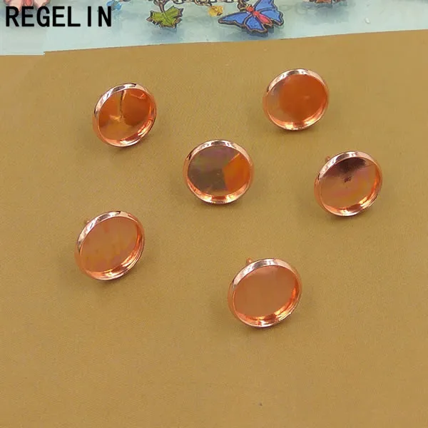 REGELIN круглые серьги-гвоздики из быстрорежущей стали меди розового золота Пустые