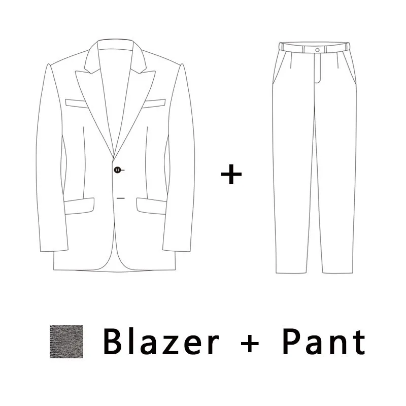Gray Blazer and pant Коричневый Дизайнерский Костюм с узором в елочку, мужские вечерние костюмы, смокинг, Свадебные Мужские костюмы для жениха, мужские костюмы, Para Fiesta 6xl - Цвет: Gray Blazer and pant