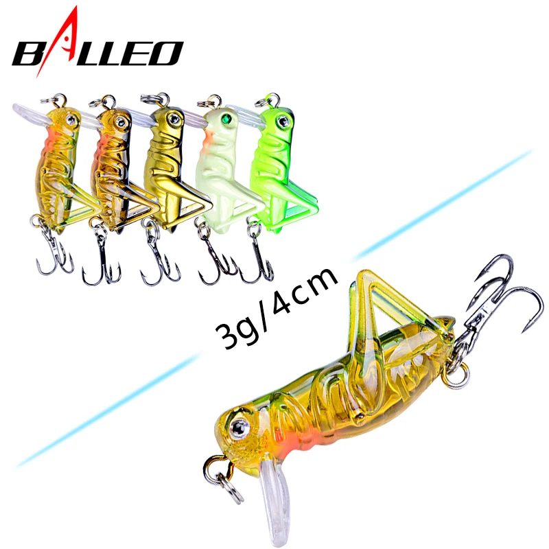 Balleo 2 шт. 4cm3g Кузнечик насекомые рыболовные приманки воблер приманка твердая