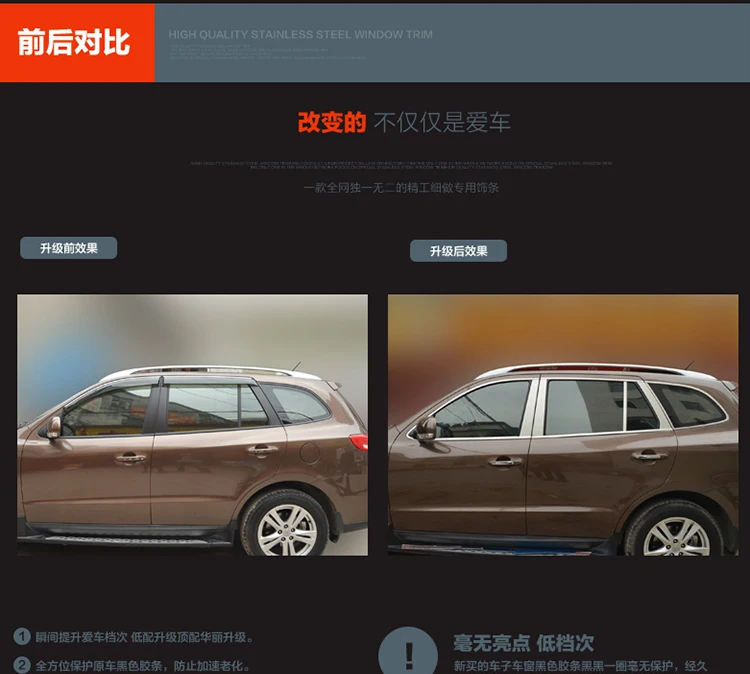 2007 2008 2009 2010 2011 2012 для Hyundai Santa Fe хромированная оконная отделка 22 шт. рамка Силла