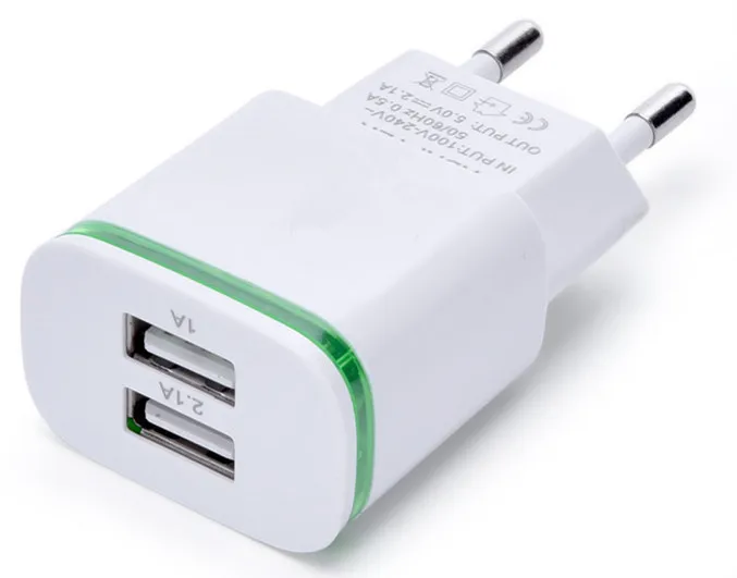 2 порта светодиодное зарядное устройство USB 5 в 2.1A адаптер micro для Xiaomi Redmi Note 3 4 4X pro