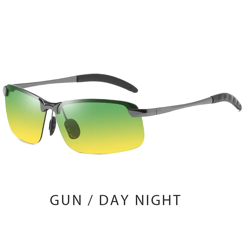 Gun Day Night BAVIRON фотохромные солнцезащитные очки для мужчин поляризационные День Ночь изменить цвет мужской uva uvb Классический Защита от солнца - Цвет линз: Gun Day Night