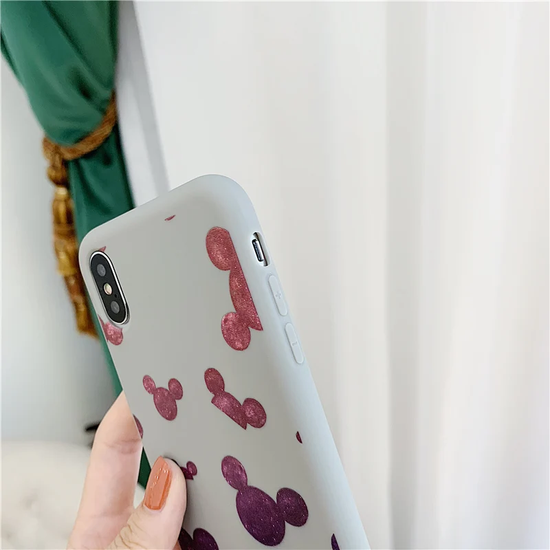 Матовый чехол для iPhone X XR XS Max Starry sky Микки Маус мягкий TPU 6 6s 7 8 plus задняя крышка |