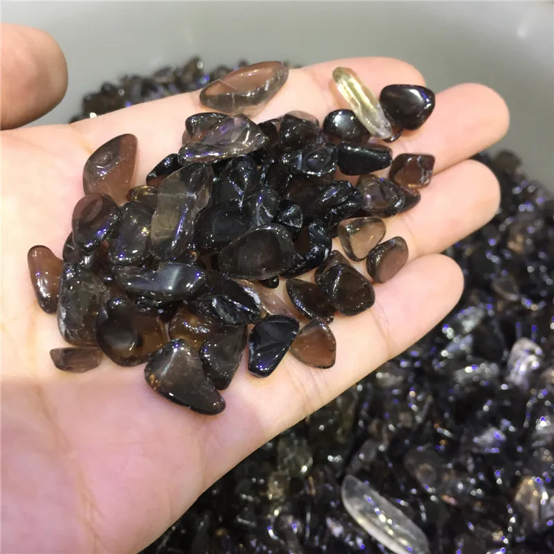 100g natural stones and minerals smoky quartz crystal tumbled for fish tank aquarium garden home decoration wholesale | Дом и сад