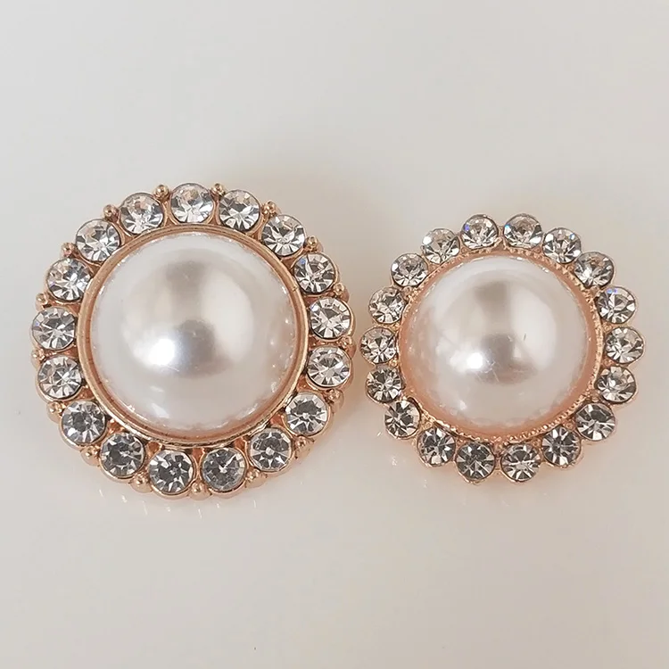 DIY Высокое качество bling Шампанское Жемчуг круглая кнопка со стразами пальто