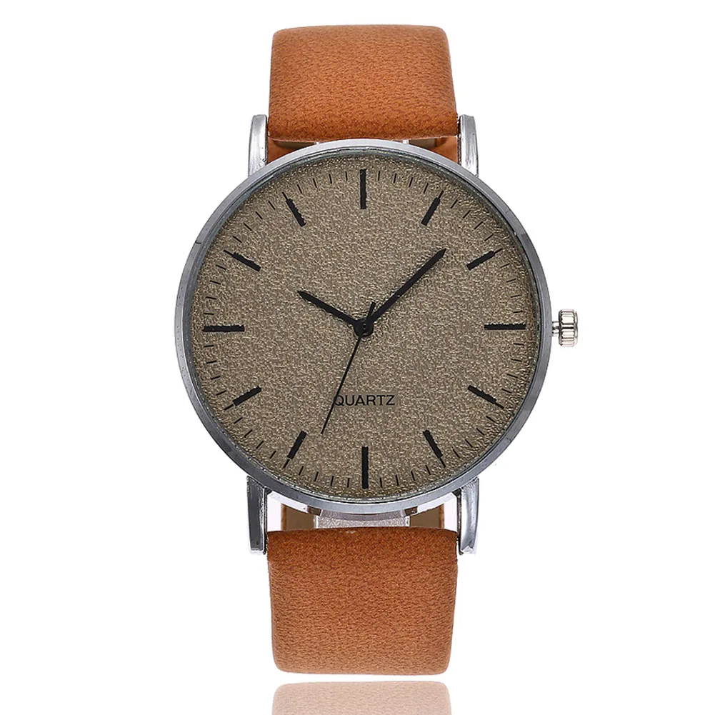 

Unisex Men Women Matte Dial Wristwatch Leather Band Quartz Wrist Watch LXH