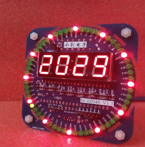 DIY электронные часы набор 51 MCU обучающая доска вращающийся светодиодный электронные часы 10 режимов