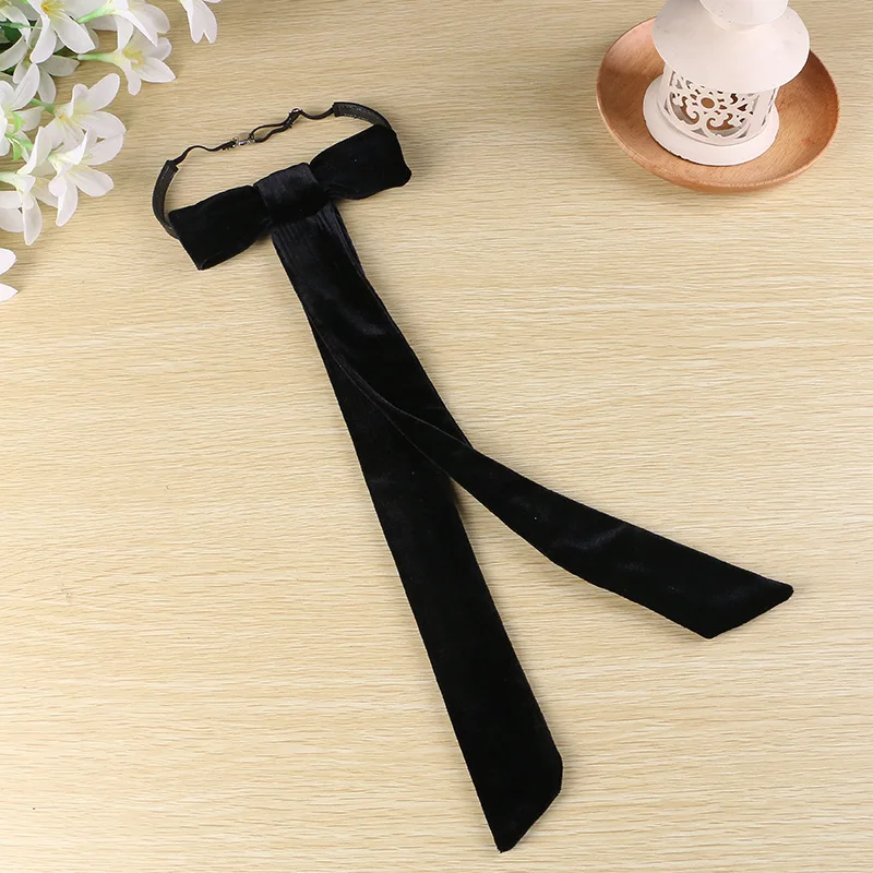 Черный замшевый галстук-бабочка чокер на шею цепочка новый стиль мини-шарф