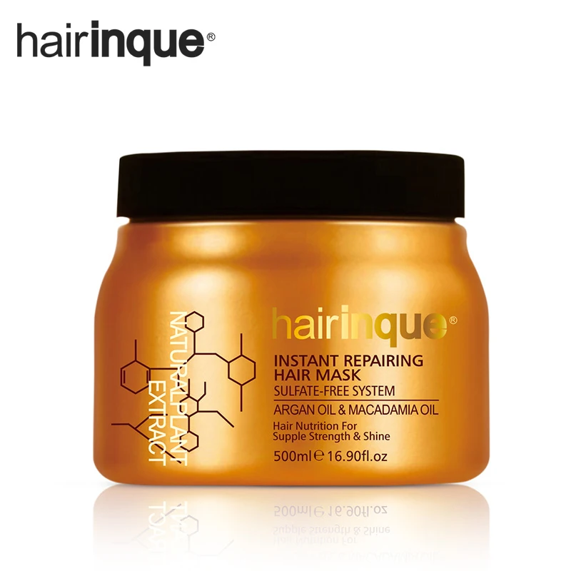 

HAIRINQUE 500ml Repairing Hair Mask With Argan Oil & Macadamia Nut Oil Extract Make Hair Smooth Sulfate-free System Conditioner