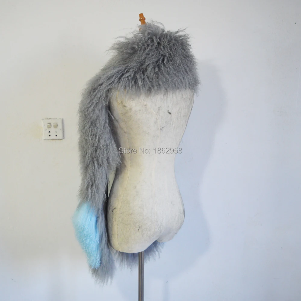 170cm*14CM SJ765 Newest Fashion Mongolia Sheep Scarf with Pockets 2019 Cool Packets Long Fur |