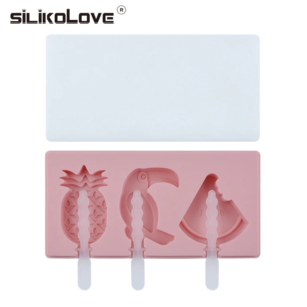 SILIKOLOVE силиконовые формы мороженого с крышкой лоток DIY ручной работы фруктовый лед Лолли Бар Плесень домашние силиконовые Замороженные Popsicle формы