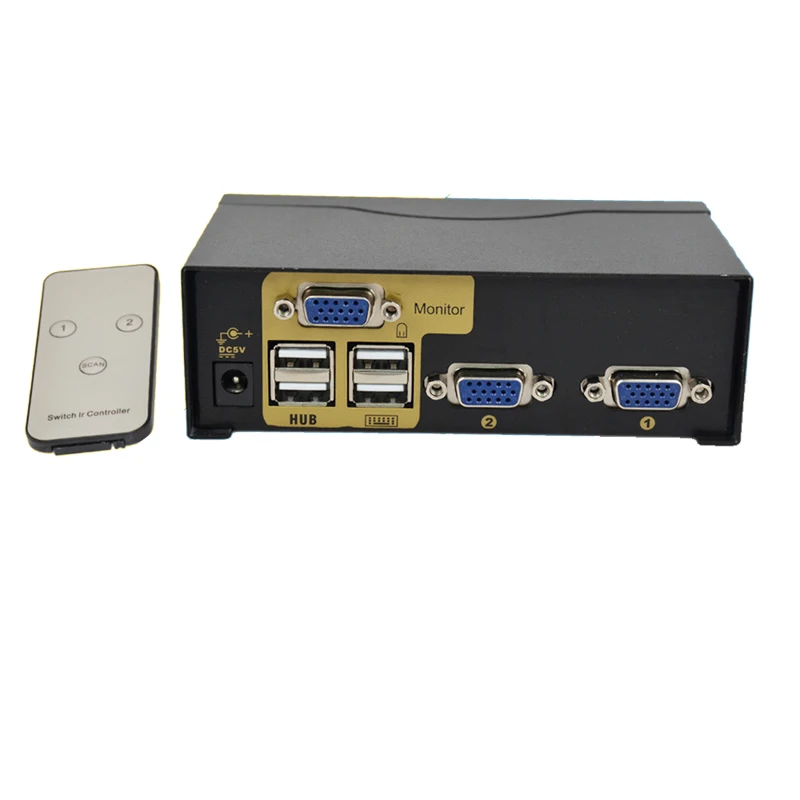 Usb vga kvm switch 2 порта VGA переключатель SVGA адаптер для подключения клавиатуры и мыши
