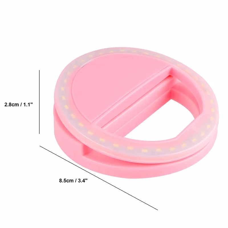 Портативный светодиодный светильник для селфи 36 светодиодов кольцевой с зажимом