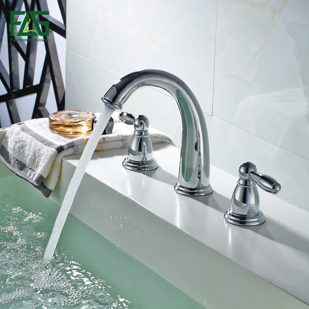 Смеситель для раковины FLG в скандинавском стиле позолоченный смеситель с 3