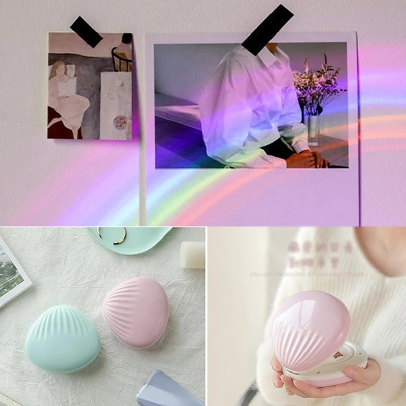 

Rainbow Projection Lamp 3 Modes RGB LED Colorful Night Light Egg Shaped Rainbow Projector Light Romantic Magic Home Decor