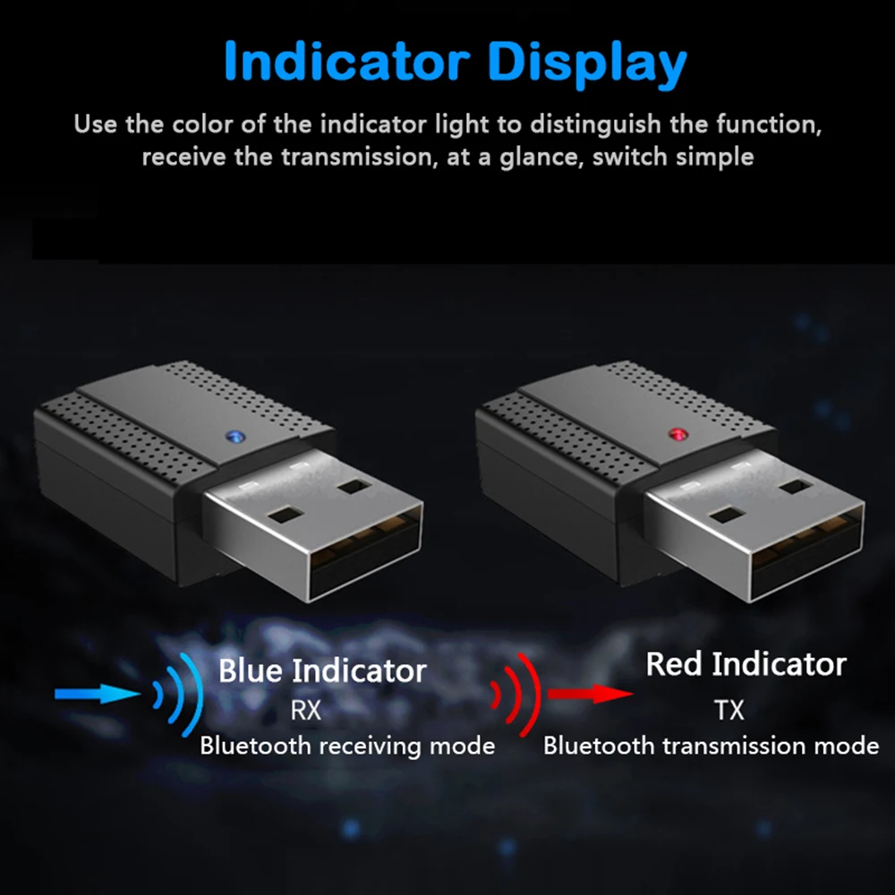 Bluetooth Adapter USB Audio Receiver 5.0 With-Mic Transmitter For Computer TV Laptop Projector MP3 Headset Speaker | Электроника