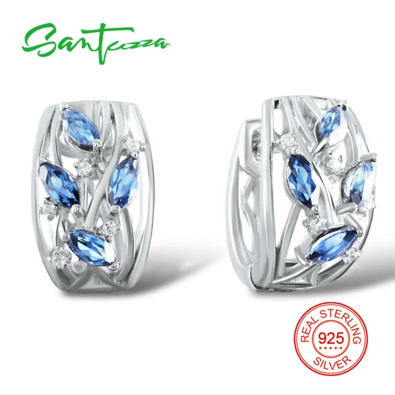 SANTUZZA серебряные серьги для женщин 925 пробы серьги-клипс Серебро с камнями