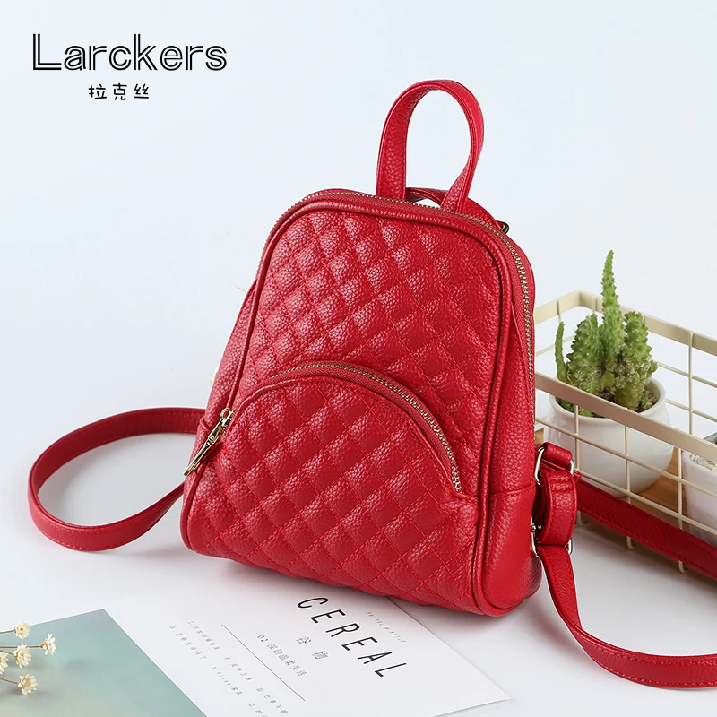 Модный рюкзак из искусственной кожи в клетку с бриллиантами женский небольшого