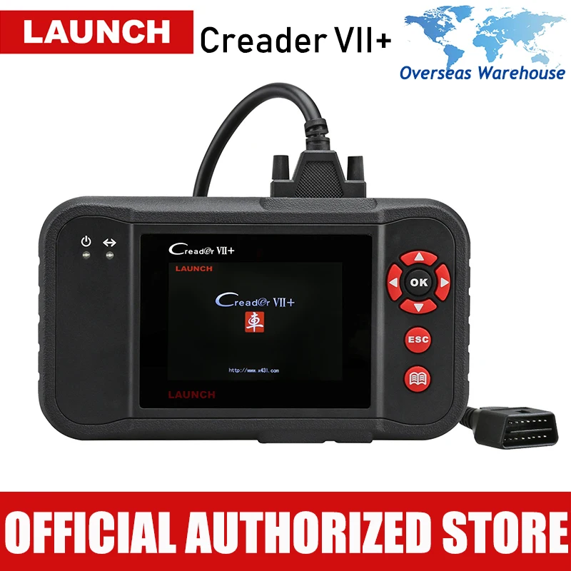LAUNCH Creader VII+ Профессиональный Автомобильный сканер трансмиссия двигателя ABS SRS Airbag код ридер OBD2 диагностический инструмент сканирования VS CRP123