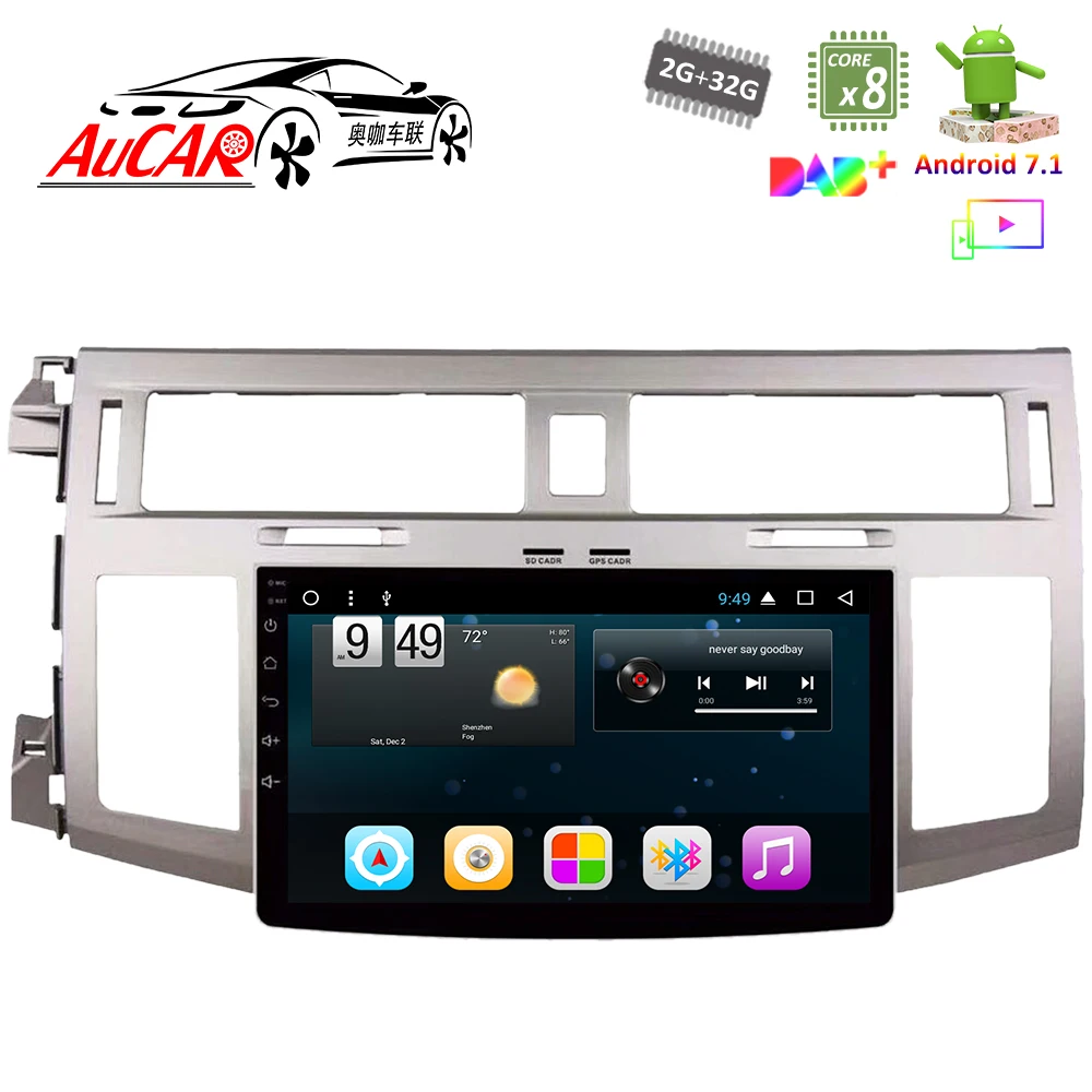 

Автомобильный DVD-плеер, 9 дюймов, Android 7,1, GPS-навигация для Toyota Avalon 2005-2010, автомагнитола 1024*600, Bluetooth, Wi-Fi, 4G, AUX, Full Touch