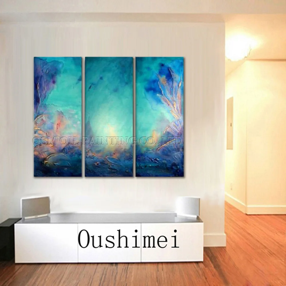 Картина маслом ручной работы абстрактная светло синяя высокого качества|oil