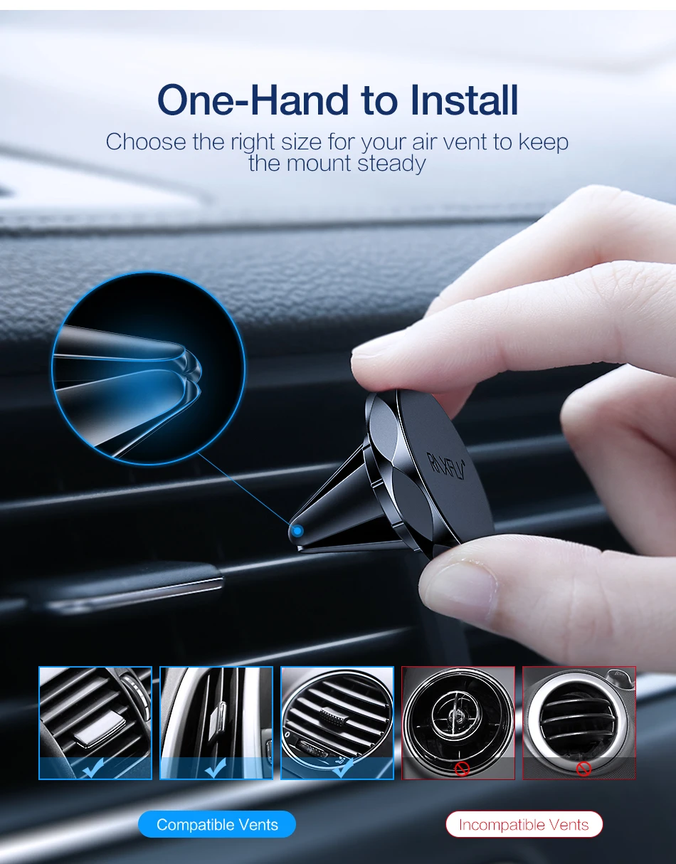 RAXFLY Magnetic Car Phone Holder For iPhone 7 XR Phone Stand Air Vent Mount Magnet Holder For Phone in Car For Xiaomi Redmi