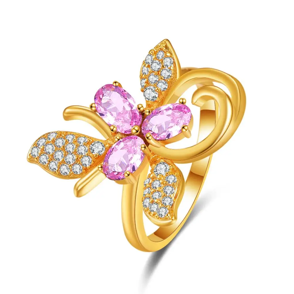 Свадебная Бабочка розовый овальной огранки кольцо драгоценные камни ювелирные