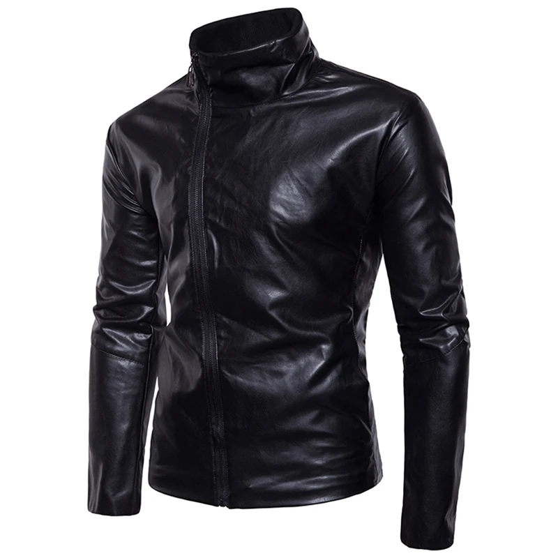 Мужская кожаная куртка в английском стиле повседневная мотоциклетная с