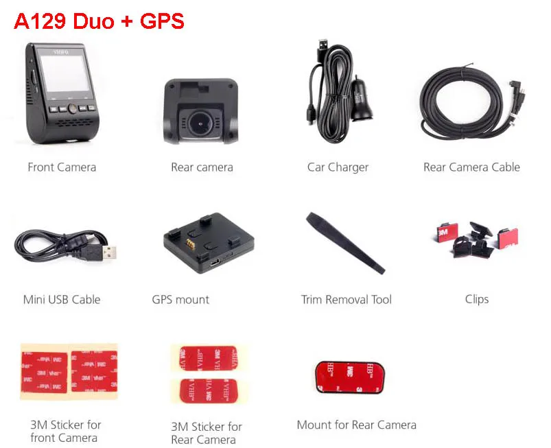Add GPS VIOFO A129 Duo двухканальный 5 ГГц Wi-Fi Full HD видеорегистратор DashCam сенсор IMX291 HD Dual 1080P Автомобильный видеорегистратор опционально gps - Название цвета: Add GPS