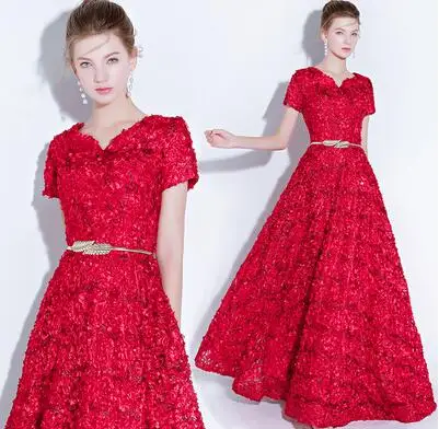 Red wine Ladybeauty элегантное кружевное вечернее платье, простое платье без рукавов с маленькими цветами для выпускного вечера, Длинные вечерние платья - Цвет: Red wine