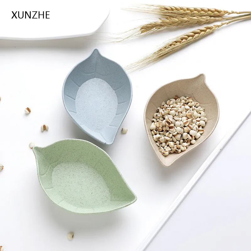 XUNZHE 4PC Creative Multi-Purpose Wheat Straw Small Bowls Dishs Sauce Vinegar Seasoning Side Dishes Plate Kitchen Accessories | Дом и сад