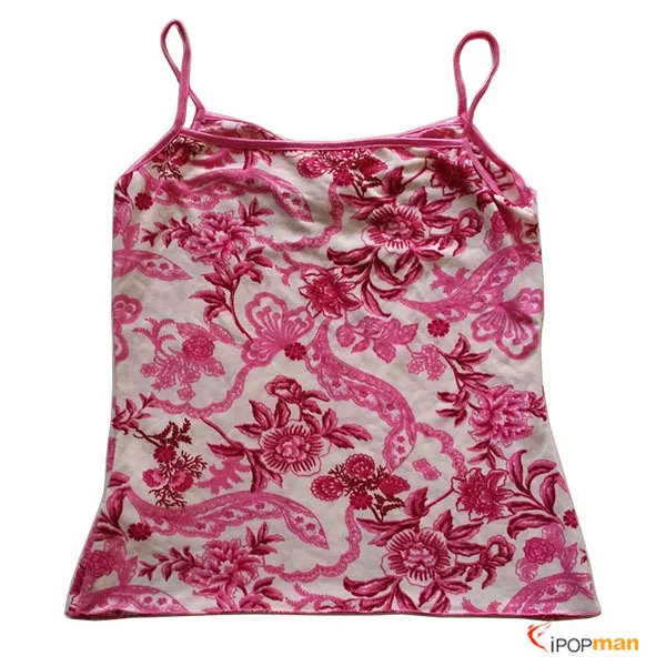 Летняя женская блузка с цветочным принтом Женская Повседневная без рукавов|tank tops