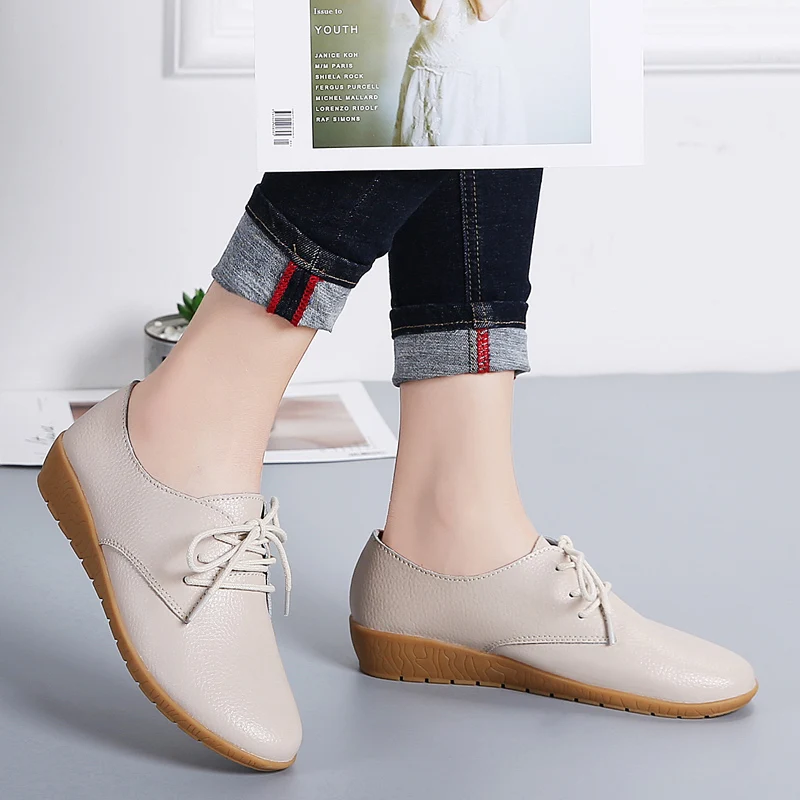 2021 осень Женская обувь туфли оксфорды балетки Туфли на плоской подошве из