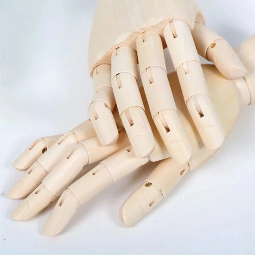 

Art Craft Wooden Hand Model Figurines Sketching Drawing Home Office Desk toy Flexible Moveable Manikin Hand Fingers Miniatures