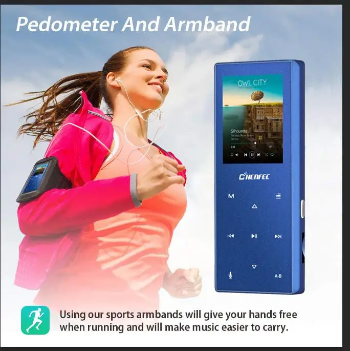 MP3-плеер Bluetooth 4,2, металлическая сенсорная кнопка, музыкальный плеер, 8 ГБ/16 ГБ/32 ГБ/40 ГБ, встроенный динамик с FM, расширяемая карта TF 128 ГБ