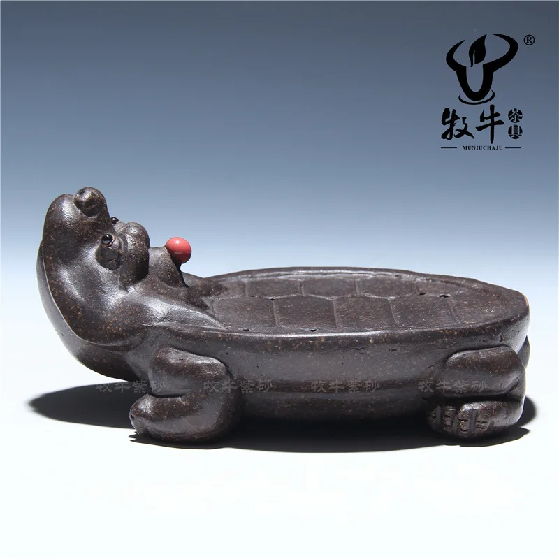 Подлинный фиолетовый чай Yixing ручной работы черепаха дракон горшок скульптура