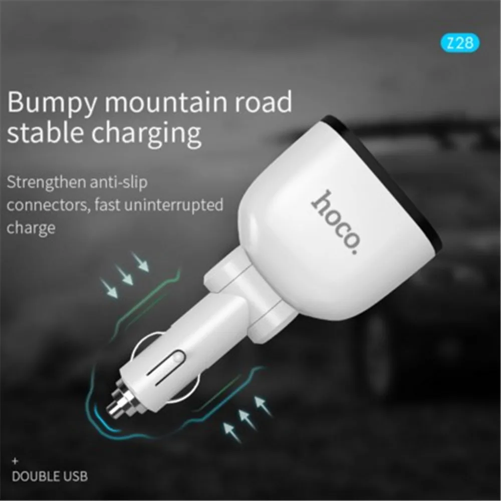 Z28 двойное USB Автомобильное светодиодное зарядное устройство для мобильного