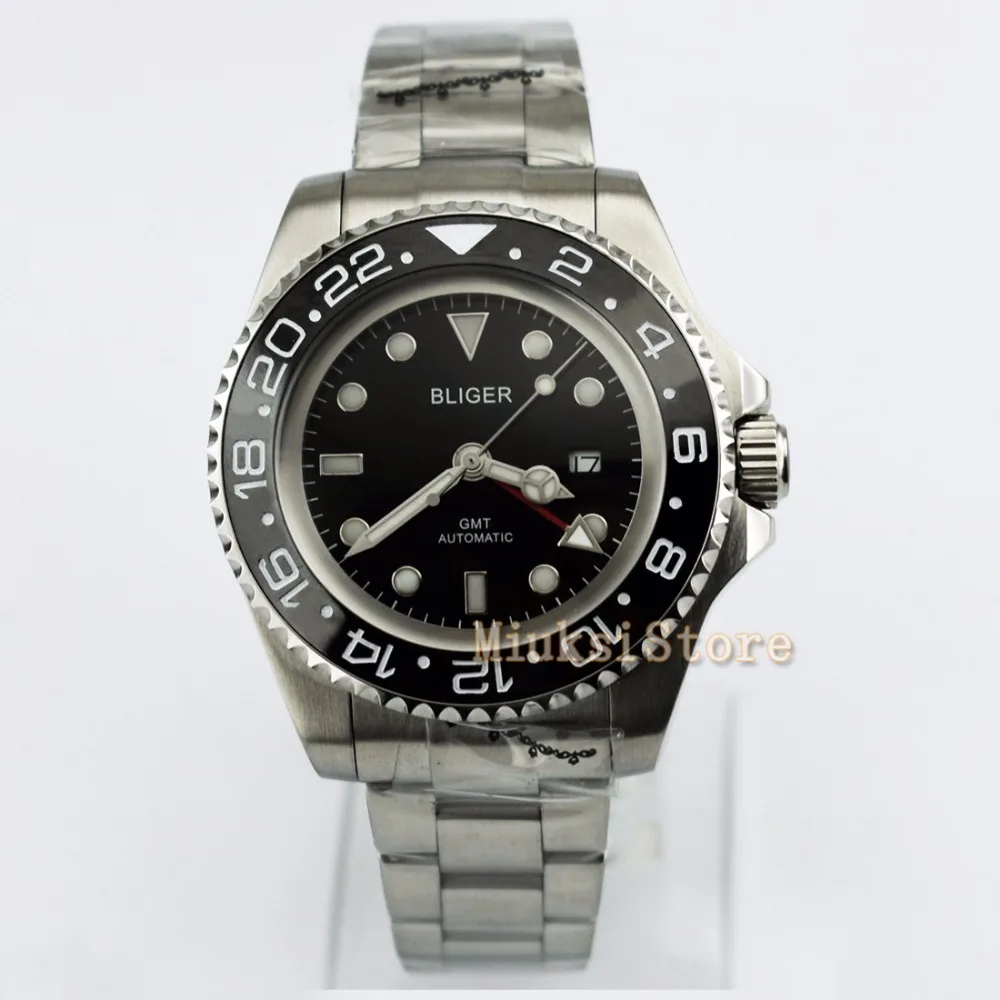 43mm black dial Ceramic Bezel Luminous GMT Date Automatic Men's Watch Date&ampday Classique Relogio Feminino Blanc Femmes Dames |