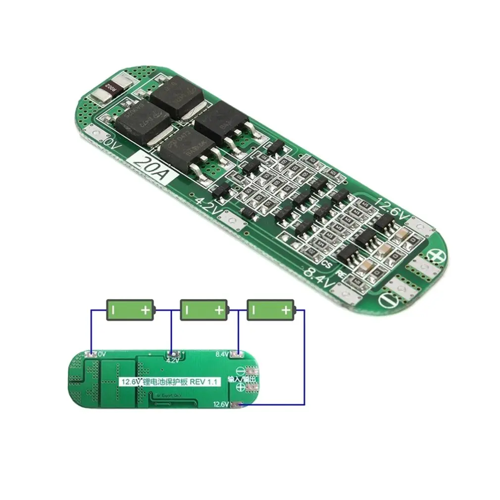 3S 20A Профессиональный литий ионный аккумулятор 18650 зарядное устройство PCB BMS