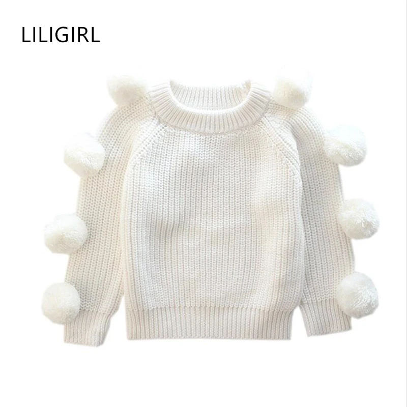Вязаный свитер LILIGIRL для маленьких детей куртки девочек хлопковые Теплые Топы