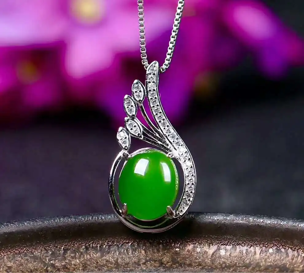 Hetian Biyu Серебряная Инкрустация кулон новый выпуск немедленная партия h14