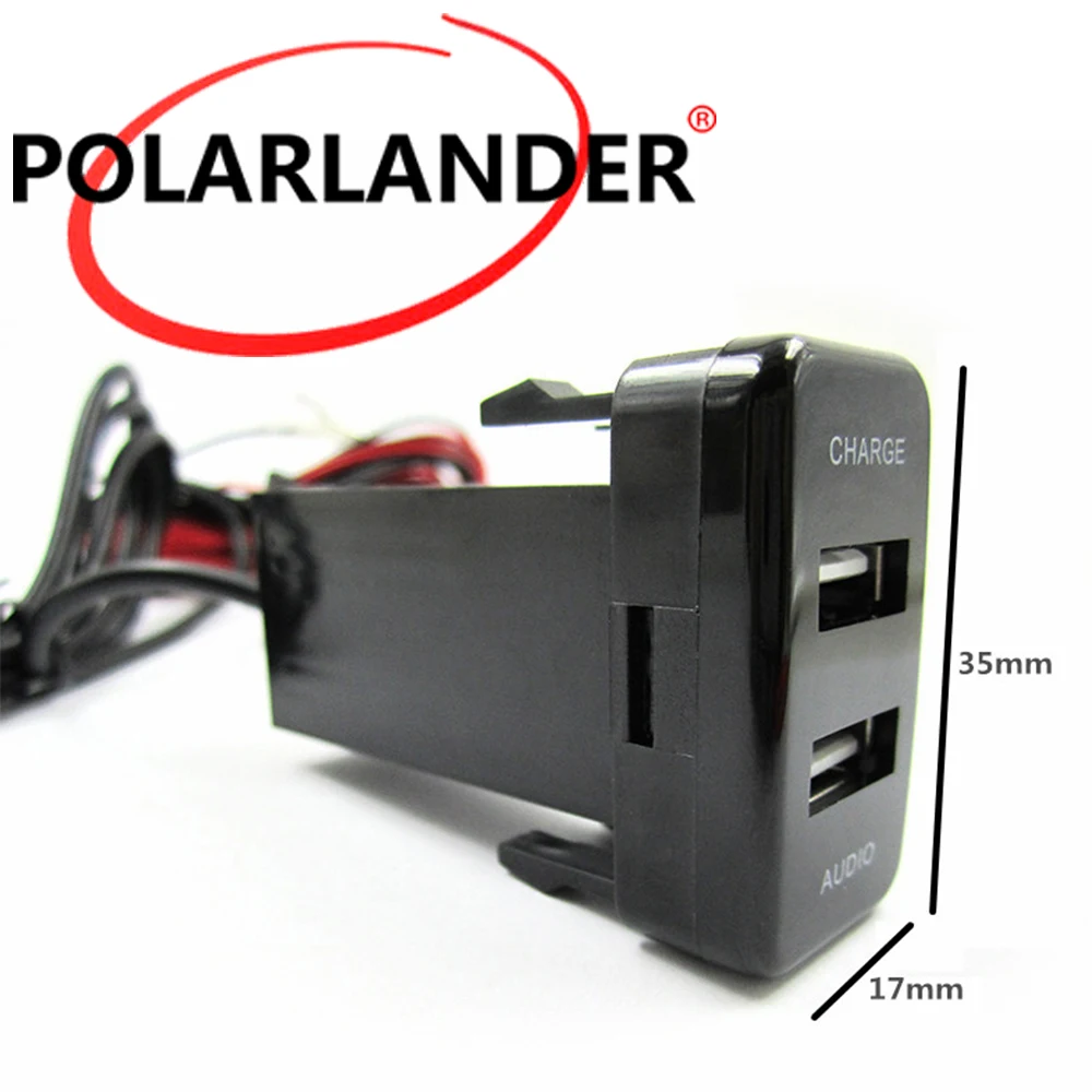 ДЛЯ MITSUBISHI 12 В двойной 2 Порты и разъёмы USB аудио телефон автомобильное Зарядное