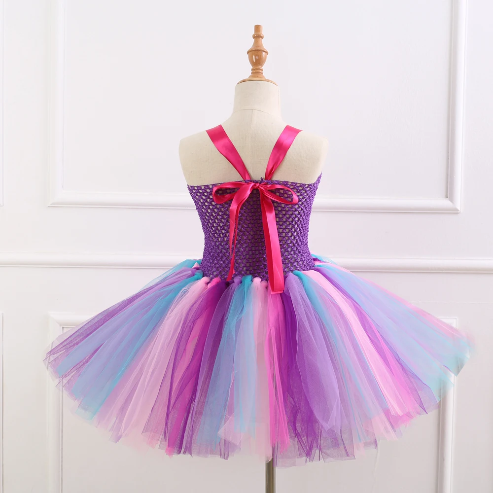 Girls Unicorn Tutu Dress Rainbow Princess Kids Party Dress+Headwear Christmas Halloween Cosplay Costume 2-12y clothing | Детская одежда