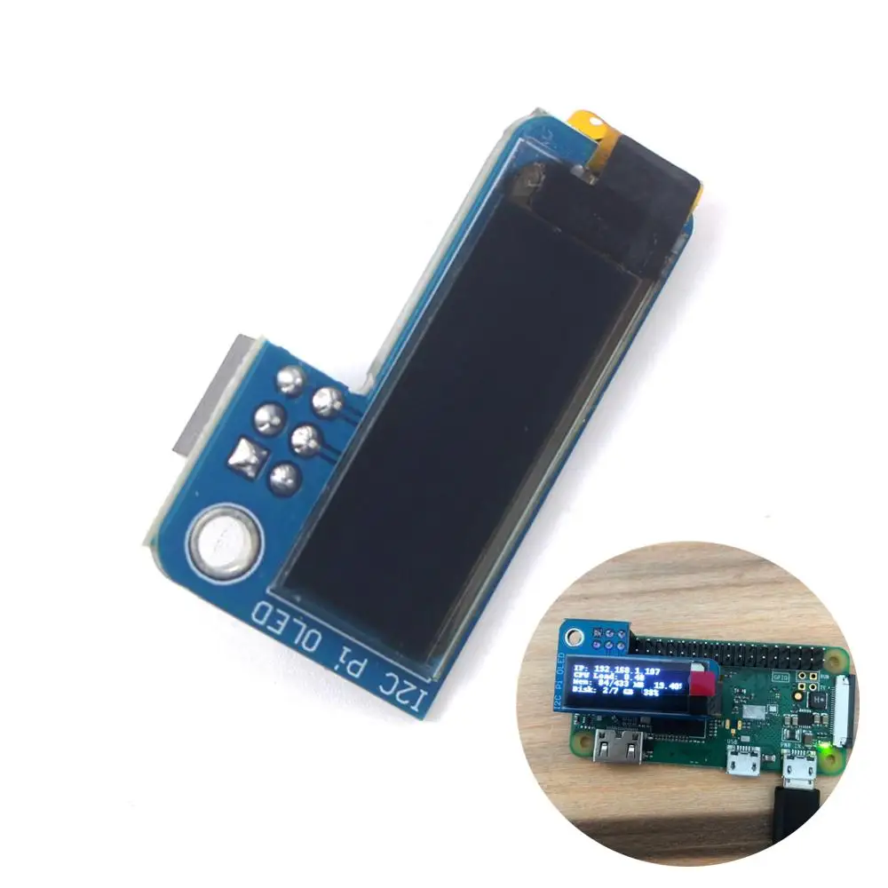 Монохромный OLED экран PiOLED 0 91 дюйма IIC I2C 128x32 для Raspberry Pi 3 Zero SSD1306 белый цвет