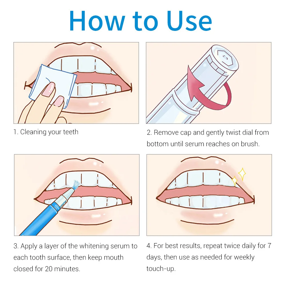 LANBENA Teeth Whitening Pen Cleaning Serum Removes Plaque Stains Dental Oral Hygiene Tooth Tools Gel Brush Whitenning 3ml | Красота и