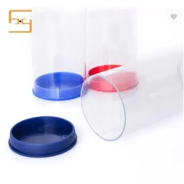 

Custom round printing clear PET/PVC plastic packaging cylinder containers boxes for tube gift