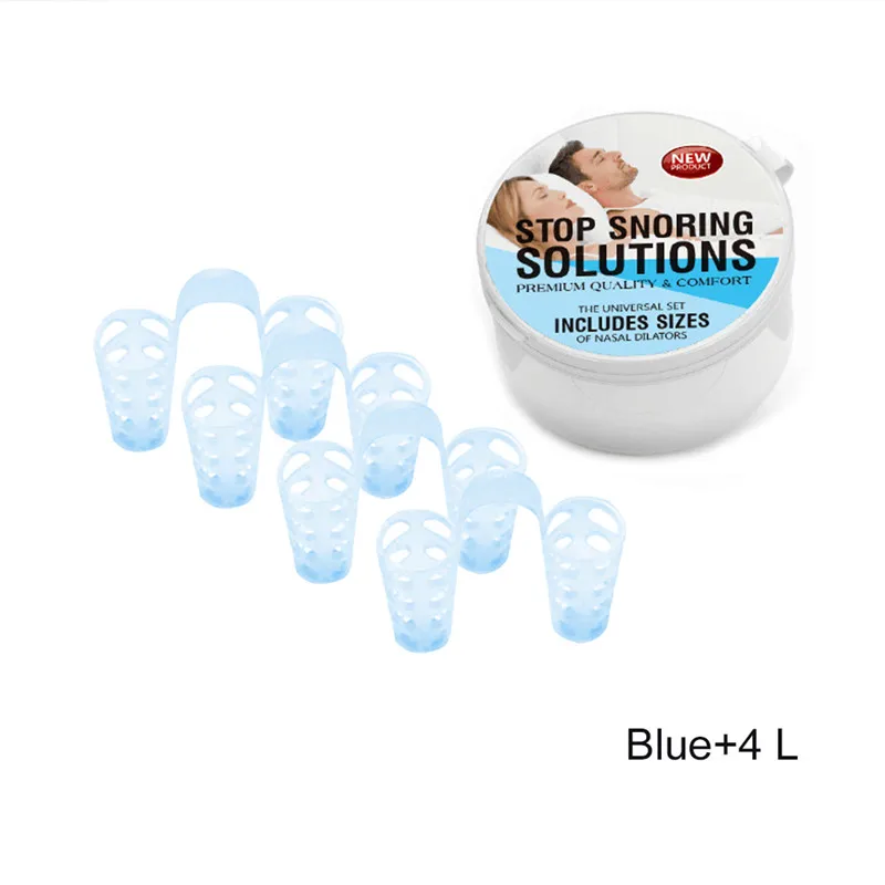 blue 4L 8 шт./кор. против храпа апноэ зажим для носа против храпа дышать помощь остановить устройство против храпа, оборудование, решения Стоп храпа - Цвет: blue 4L