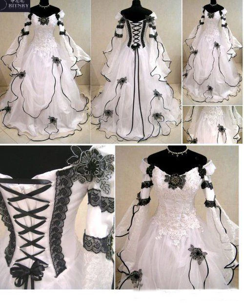 Robe De Mariage v-образный вырез ТРАПЕЦИЕВИДНОЕ Свадебное платье из органзы с аппликацией Белое и черное свадебное платье размера плюс
