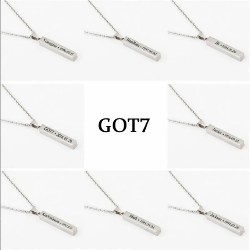 GOT7 ожерелье из нержавеющей стали в том же стиле титановой хип хоп|Подвески| |