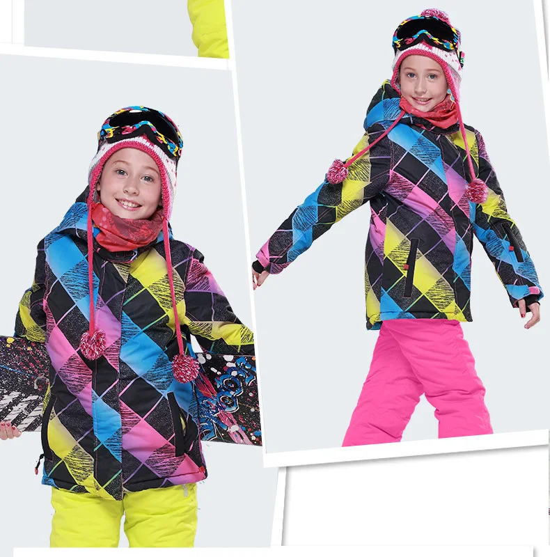 Winter Girls Clothing Sets Fleece Hooded Jackets Overalls Kids Ski Suits Outdoor Sports Children Skiing Outfits Teens Clothes